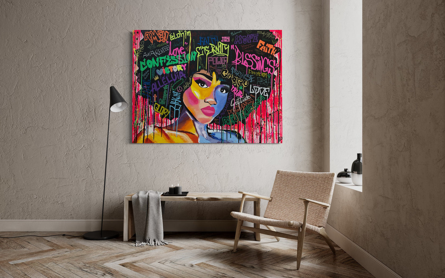 Limited edition 100 signed print of Afro Girl3 from Afro collection