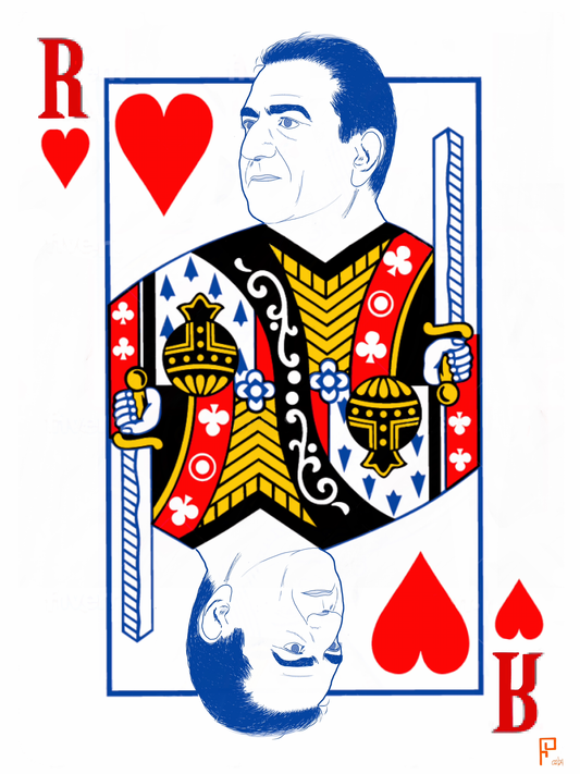 Limited edition 100 signed print of King Reza Pahlavi (king of hearts)