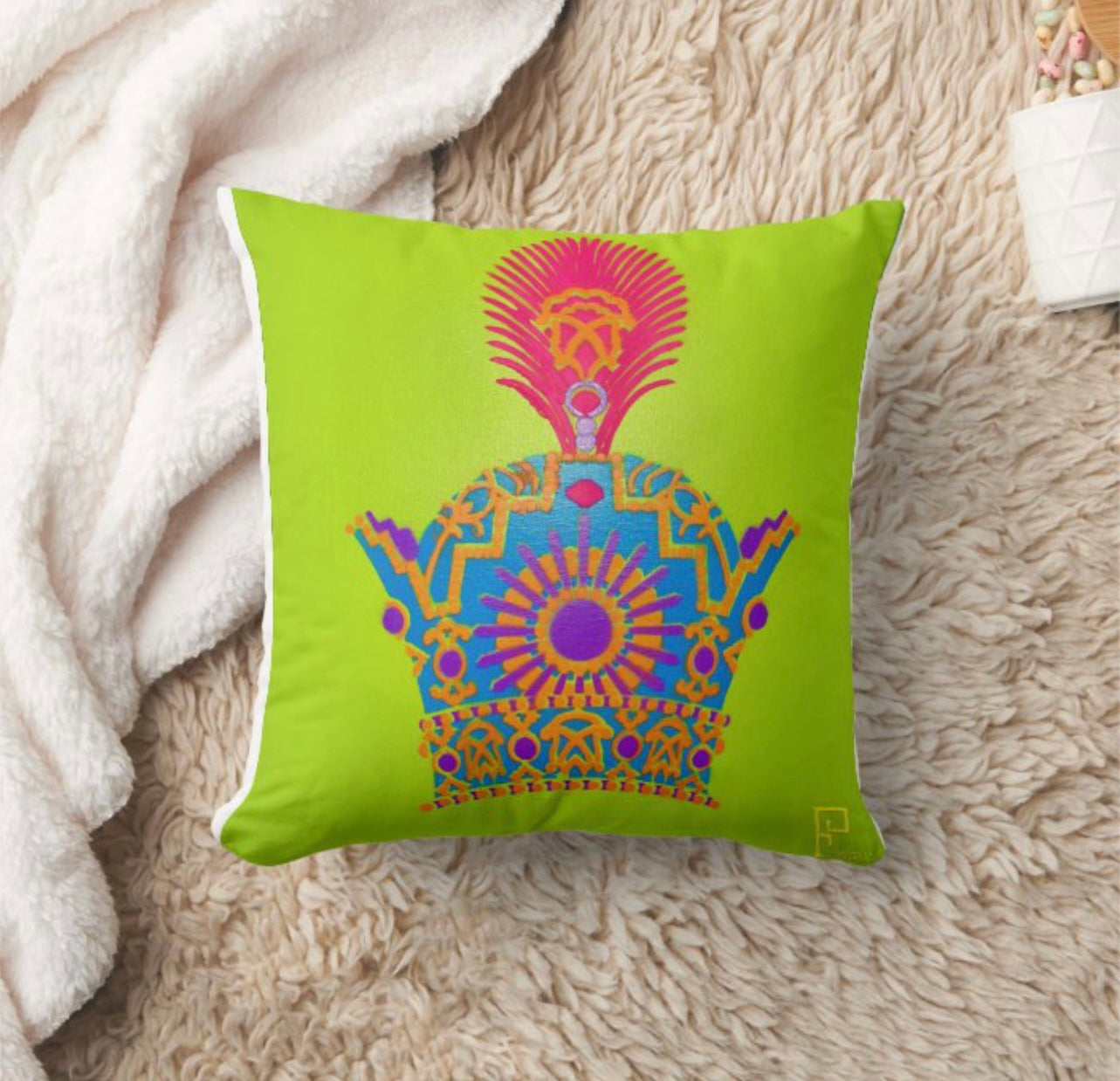 CROWN THROW PILLOW 16” x 16”