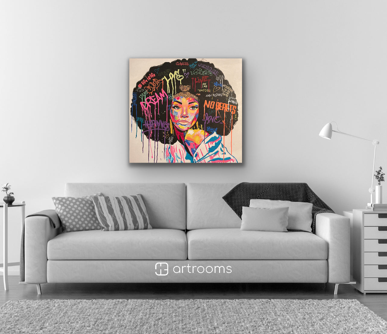 Limited edition 100 signed print of Afro Girl1 from Afro collection