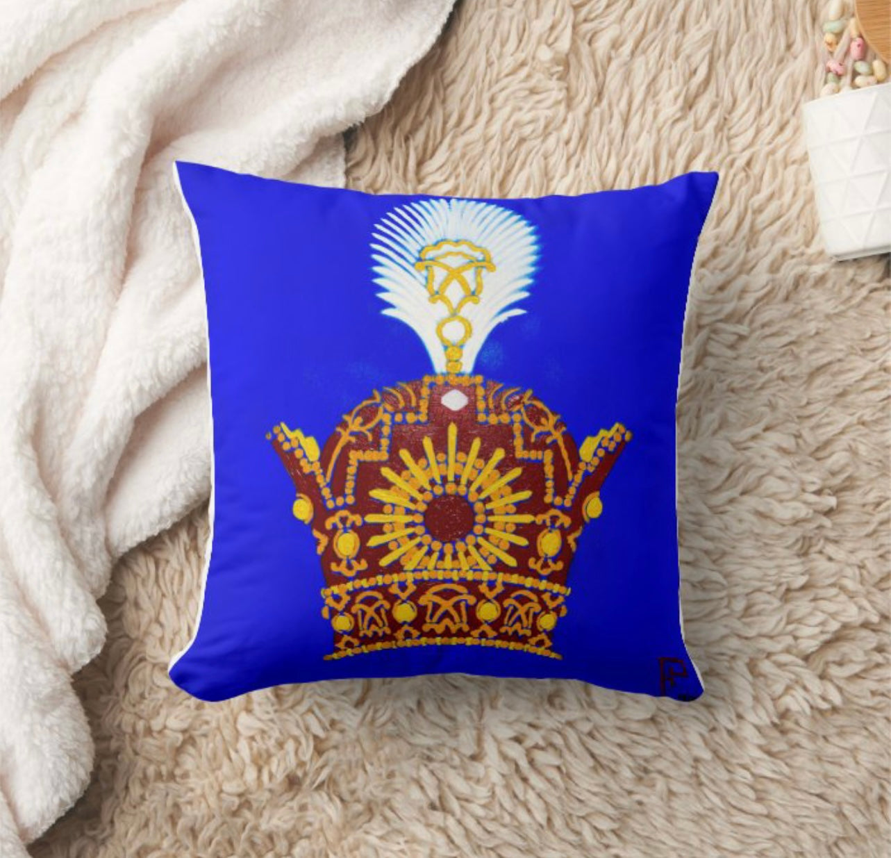 CROWN THROW PILLOW 16” x 16”