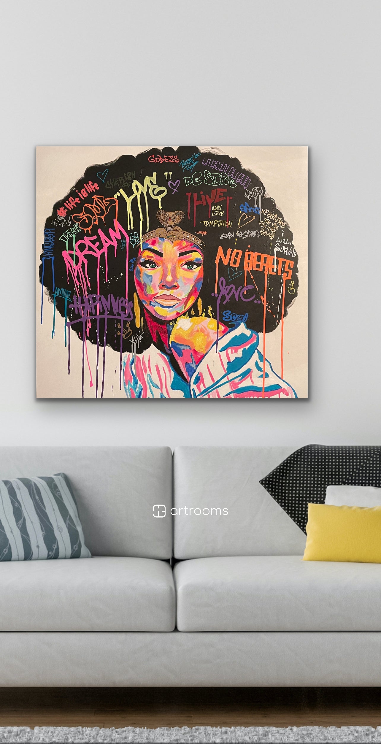 Limited edition 100 signed print of Afro Girl1 from Afro collection