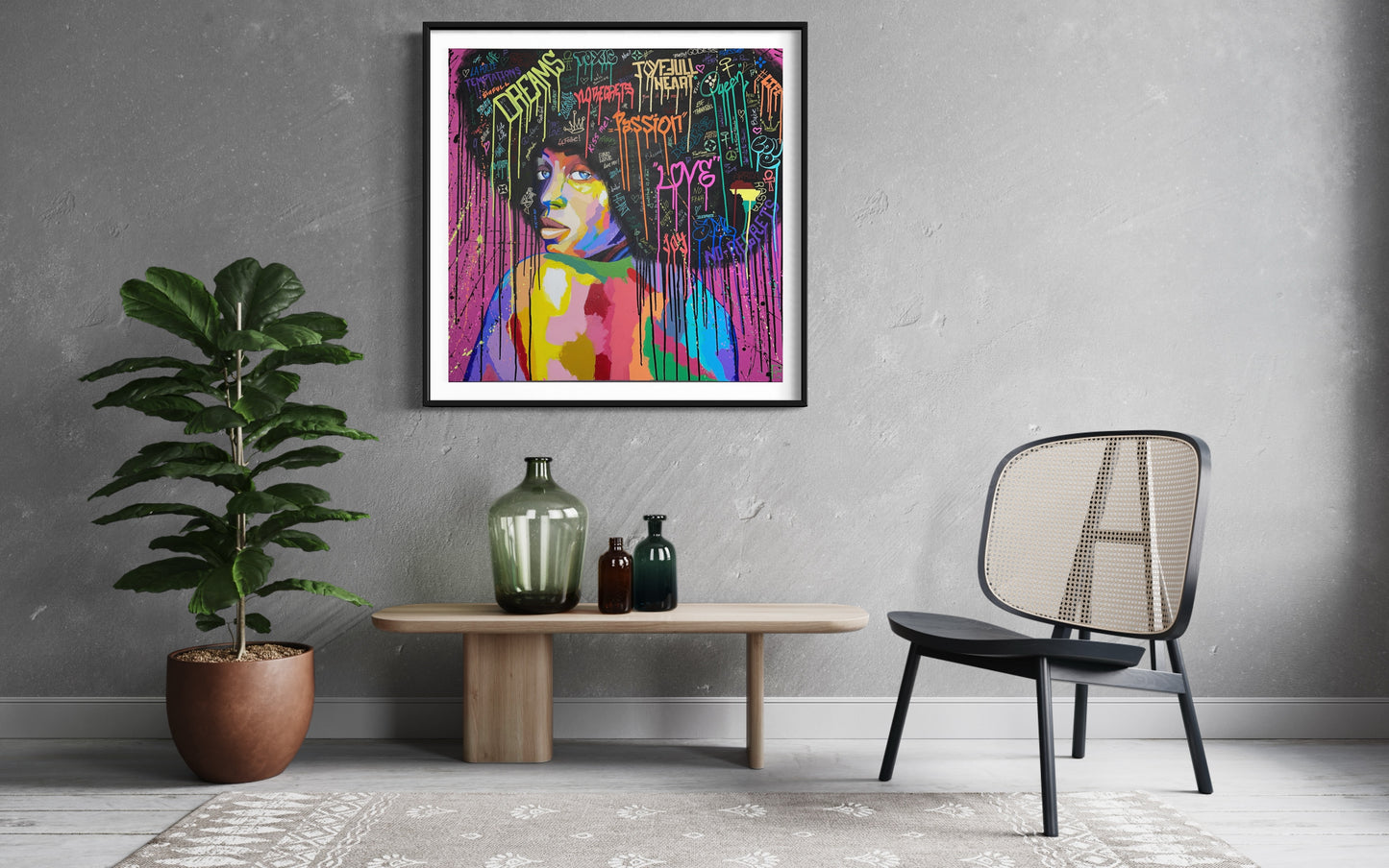 Limited edition 100 signed print of Afro Girl2 from Afro collection