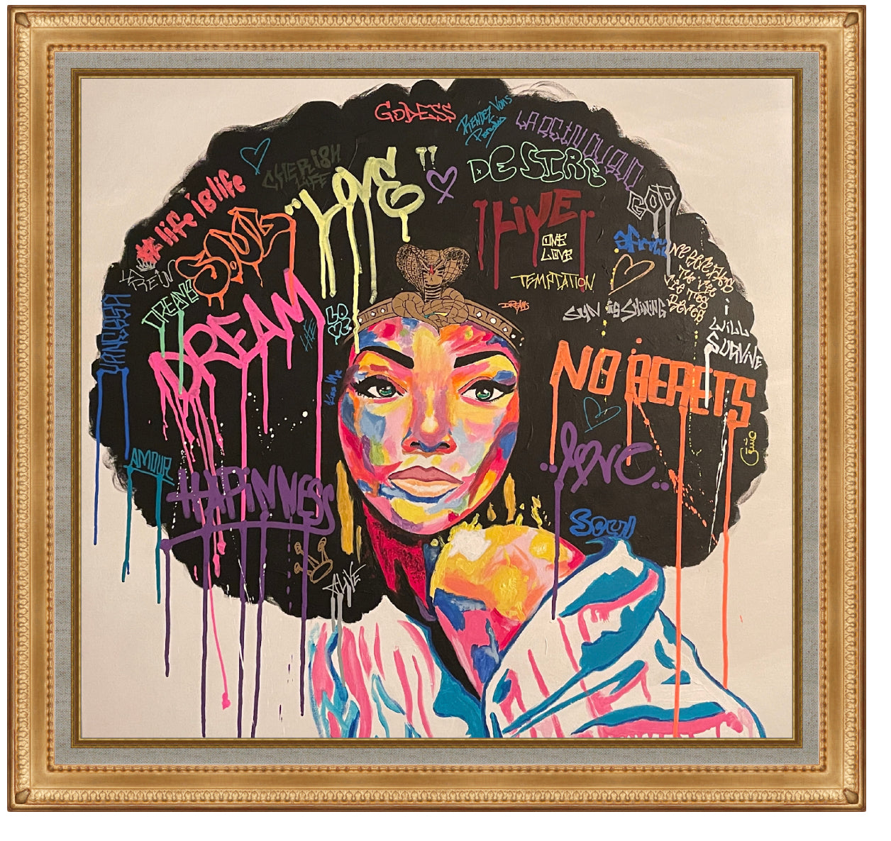 Limited edition 100 signed print of Afro Girl1 from Afro collection